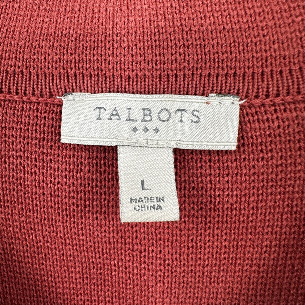 Talbots Large Rust Orange Cotton Button Front Car… - image 3